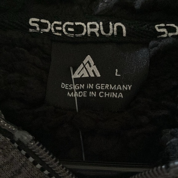 Speedrun Sherpa lined full zip hoodie charcoal gray large warm three season - Picture 3 of 7